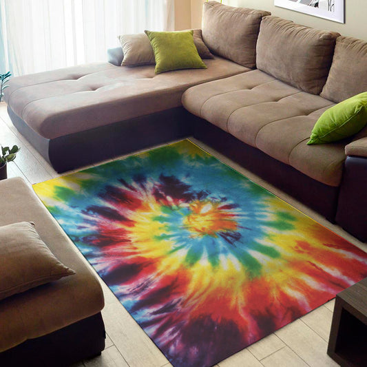 Colorful Tie Dye Print Area Rug