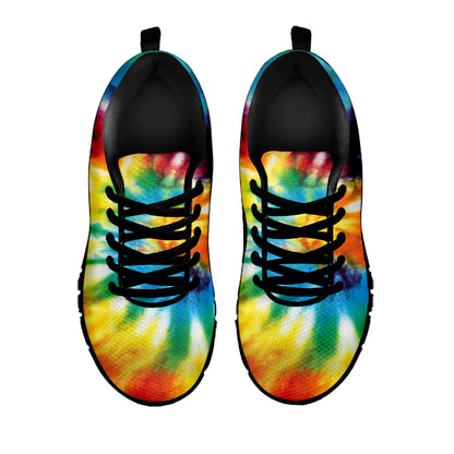Colorful Tie Dye Print Black Sneakers