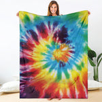 Colorful Tie Dye Print Blanket