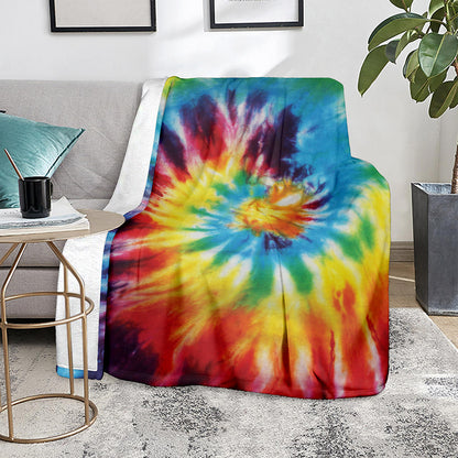 Colorful Tie Dye Print Blanket