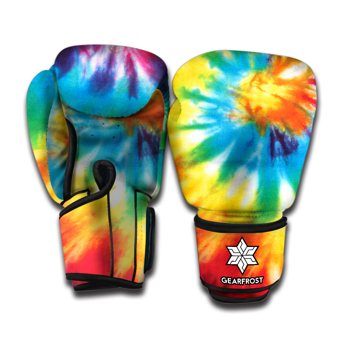 Colorful Tie Dye Print Boxing Gloves