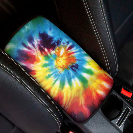 Colorful Tie Dye Print Car Center Console Cover