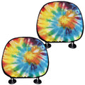 Colorful Tie Dye Print Car Headrest Covers