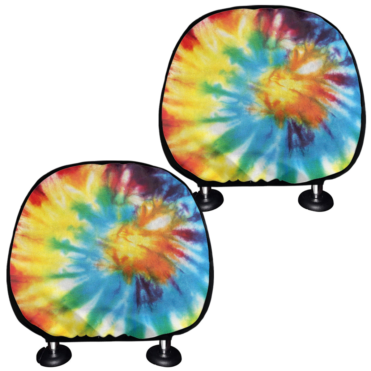 Colorful Tie Dye Print Car Headrest Covers