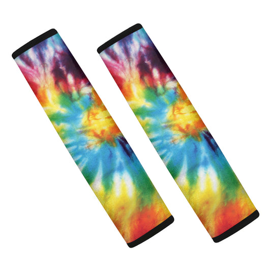 Colorful Tie Dye Print Car Seat Belt Covers
