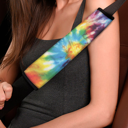 Colorful Tie Dye Print Car Seat Belt Covers