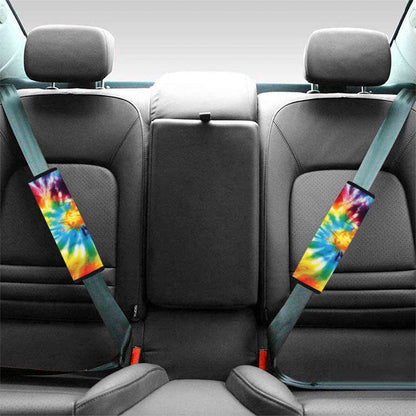 Colorful Tie Dye Print Car Seat Belt Covers