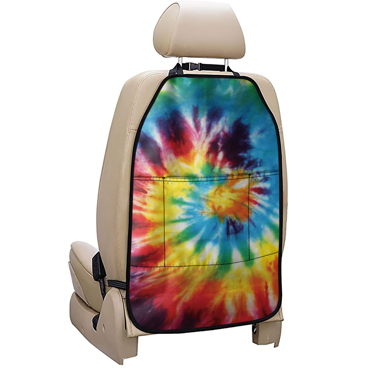 Colorful Tie Dye Print Car Seat Organizers