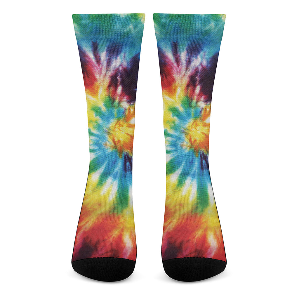 Colorful Tie Dye Print Crew Socks