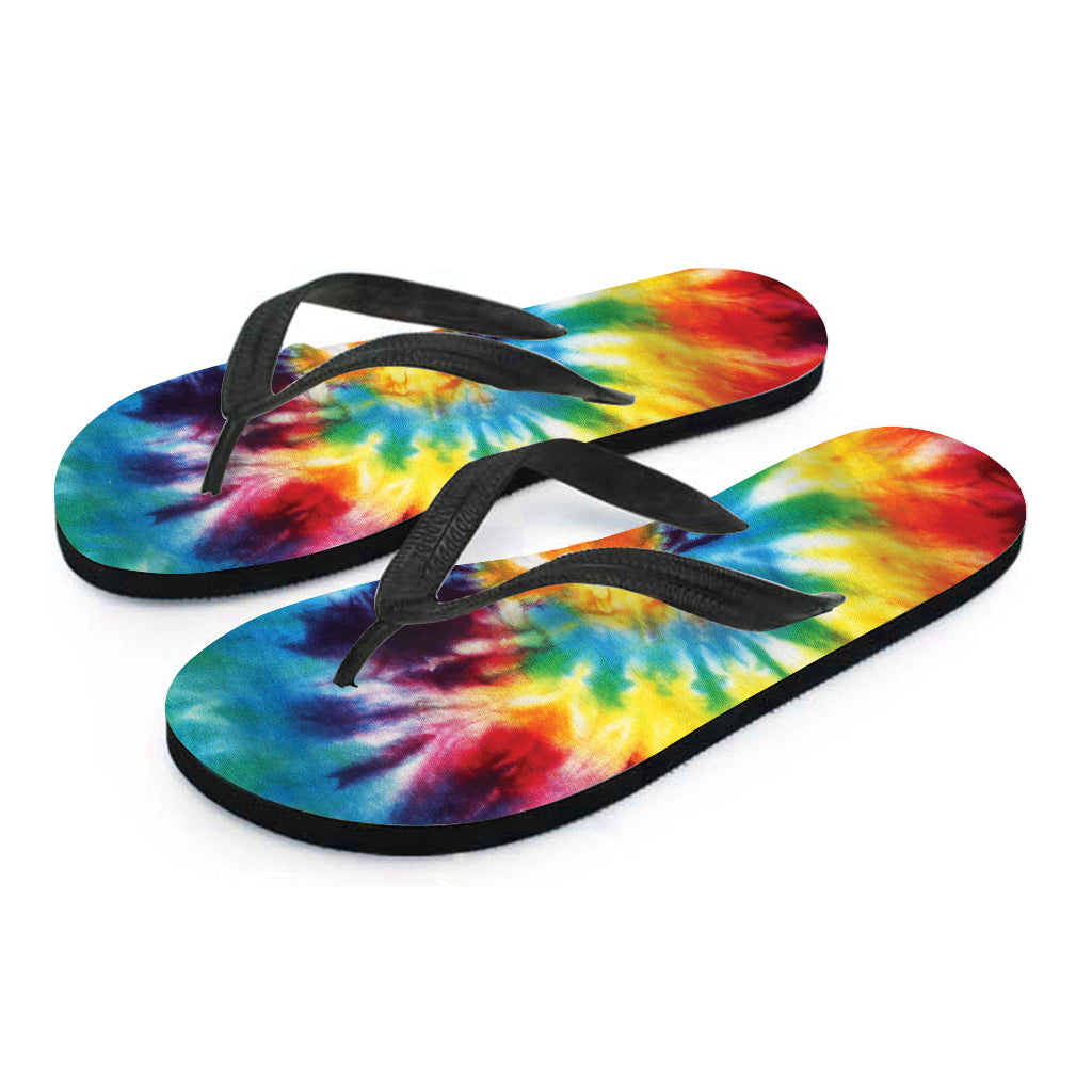 Colorful Tie Dye Print Flip Flops