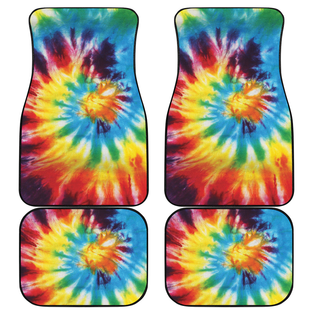 Colorful Tie Dye Print Front and Back Car Floor Mats