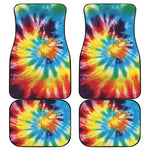 Colorful Tie Dye Print Front and Back Car Floor Mats