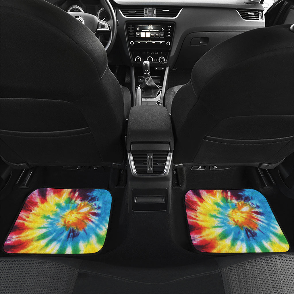 Colorful Tie Dye Print Front and Back Car Floor Mats