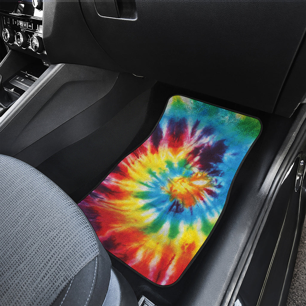Colorful Tie Dye Print Front and Back Car Floor Mats