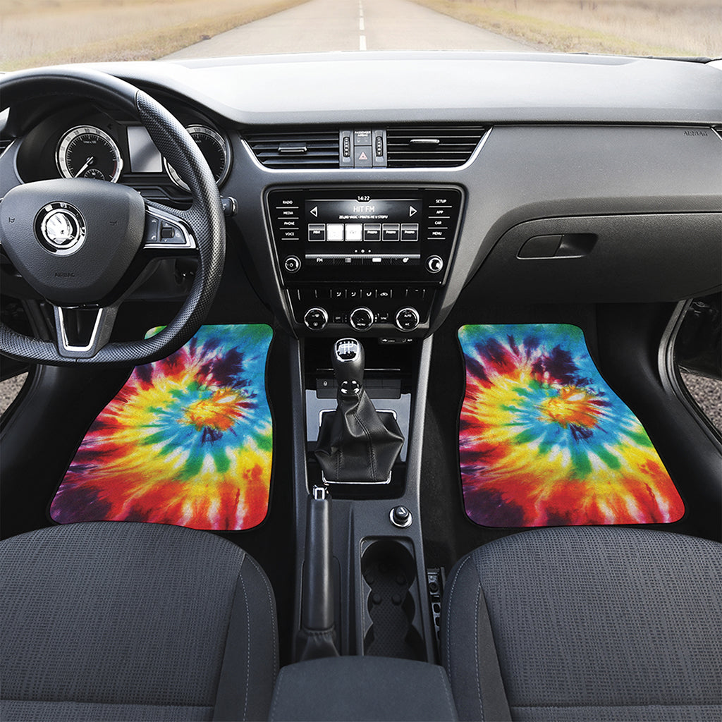 Colorful Tie Dye Print Front Car Floor Mats