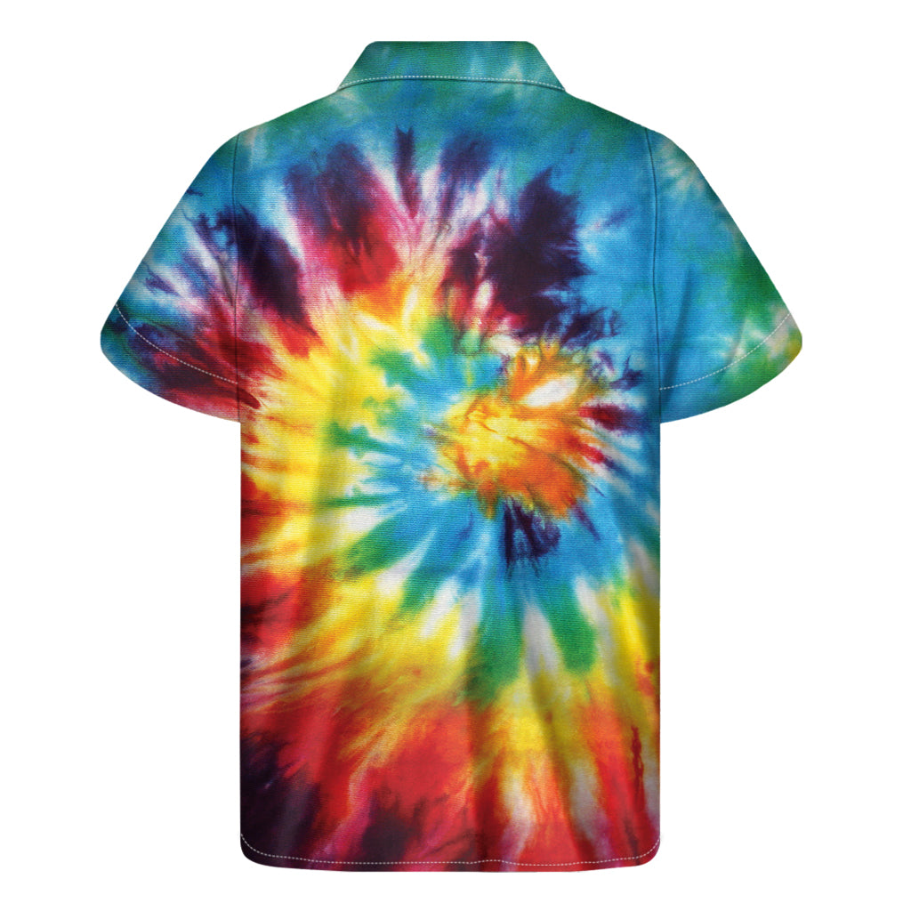 Colorful Tie Dye Print Men's Short Sleeve Shirt