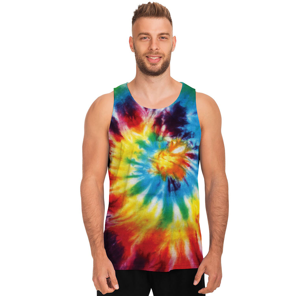 Colorful Tie Dye Print Men's Tank Top