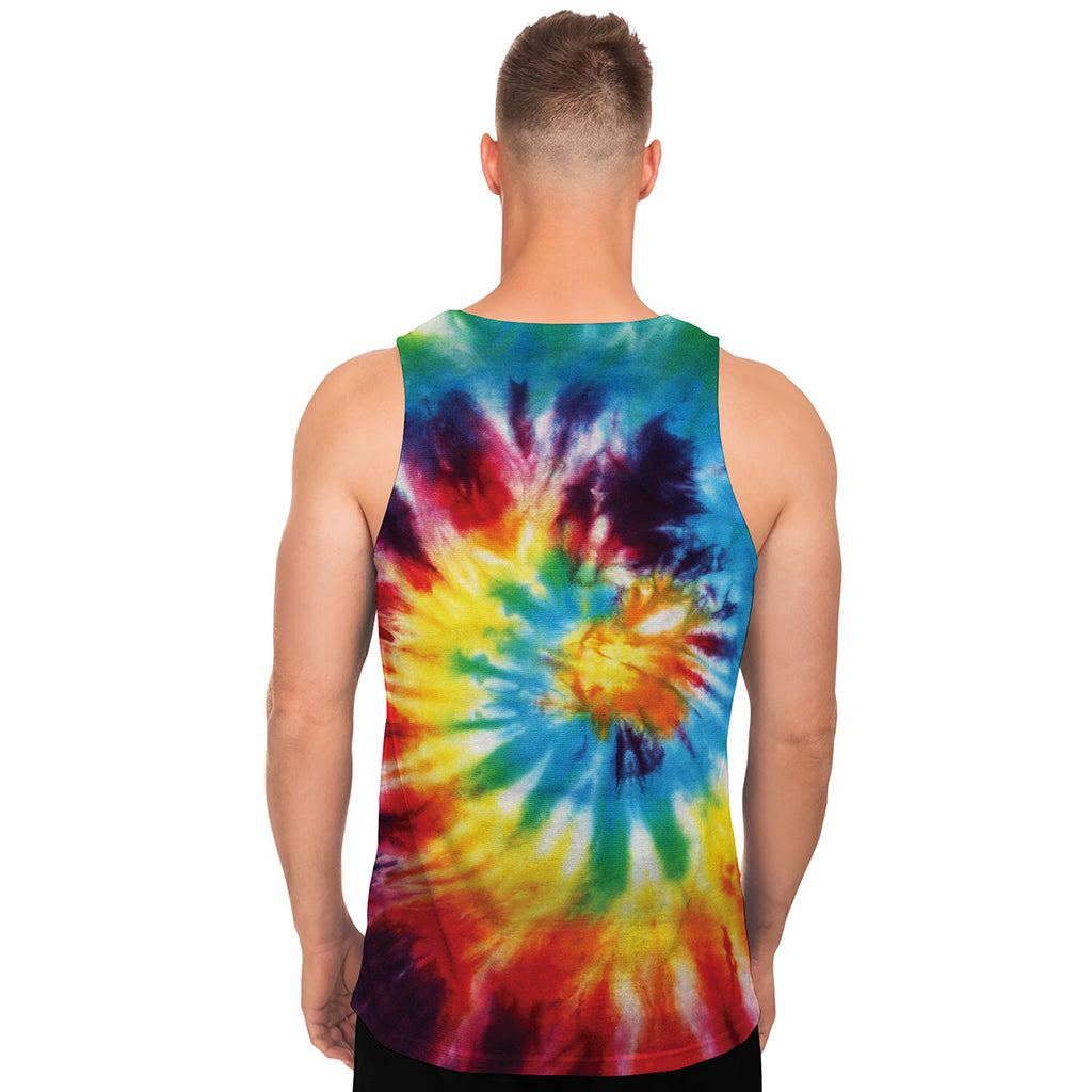 Colorful Tie Dye Print Men's Tank Top