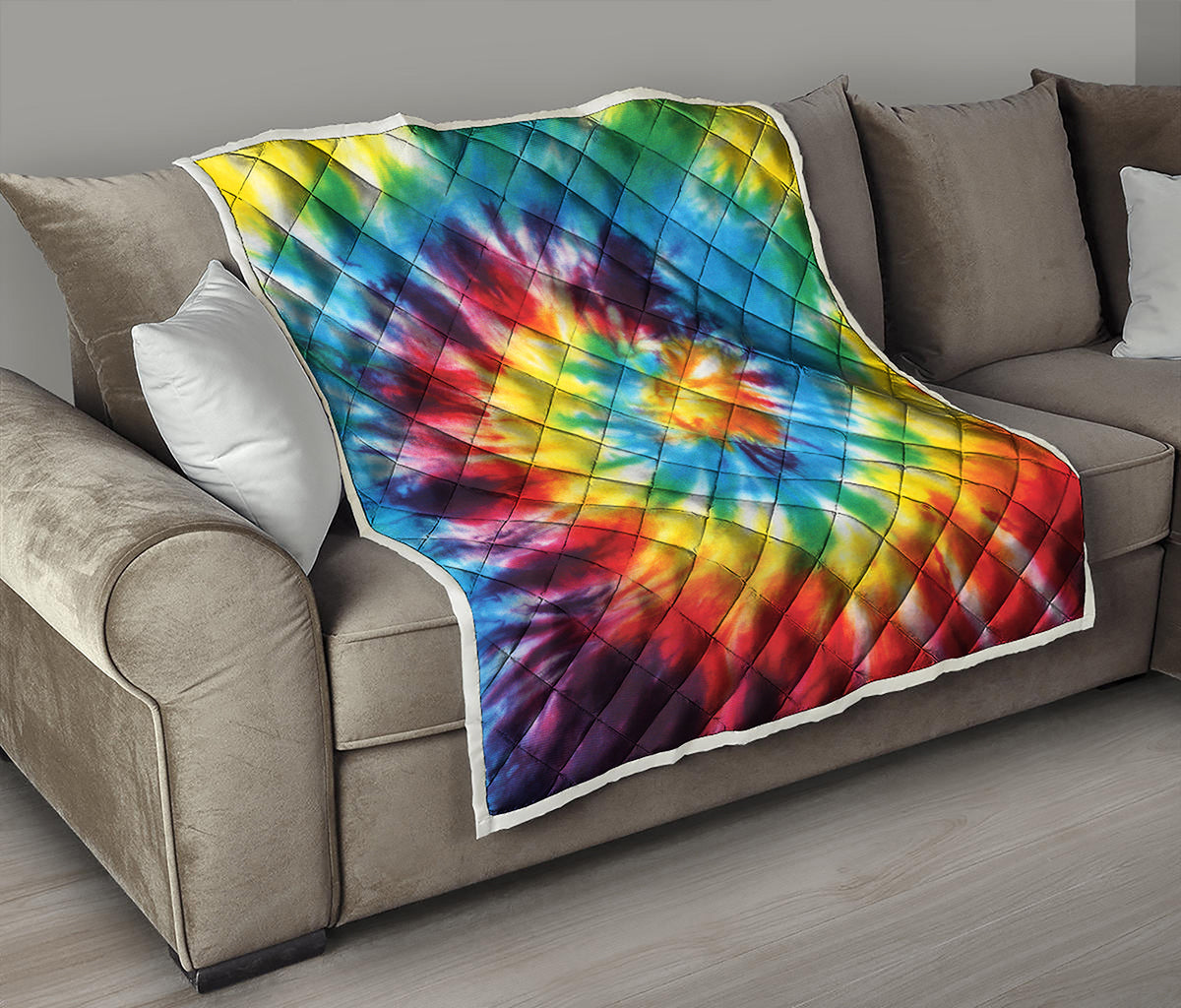 Colorful Tie Dye Print Quilt