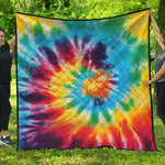 Colorful Tie Dye Print Quilt