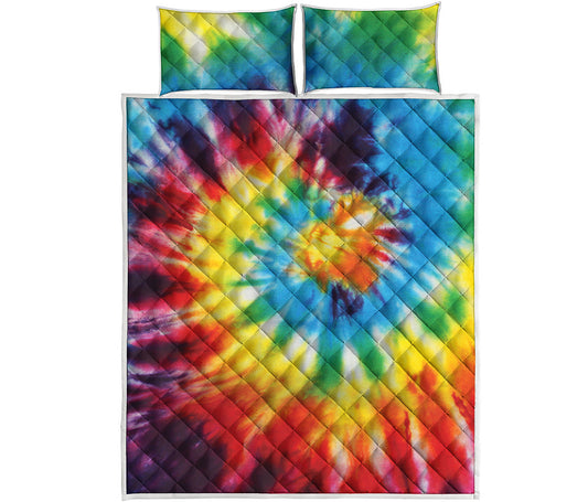 Colorful Tie Dye Print Quilt Bed Set