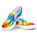 Colorful Tie Dye Print White Slip On Sneakers
