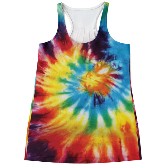 Colorful Tie Dye Print Women's Racerback Tank Top