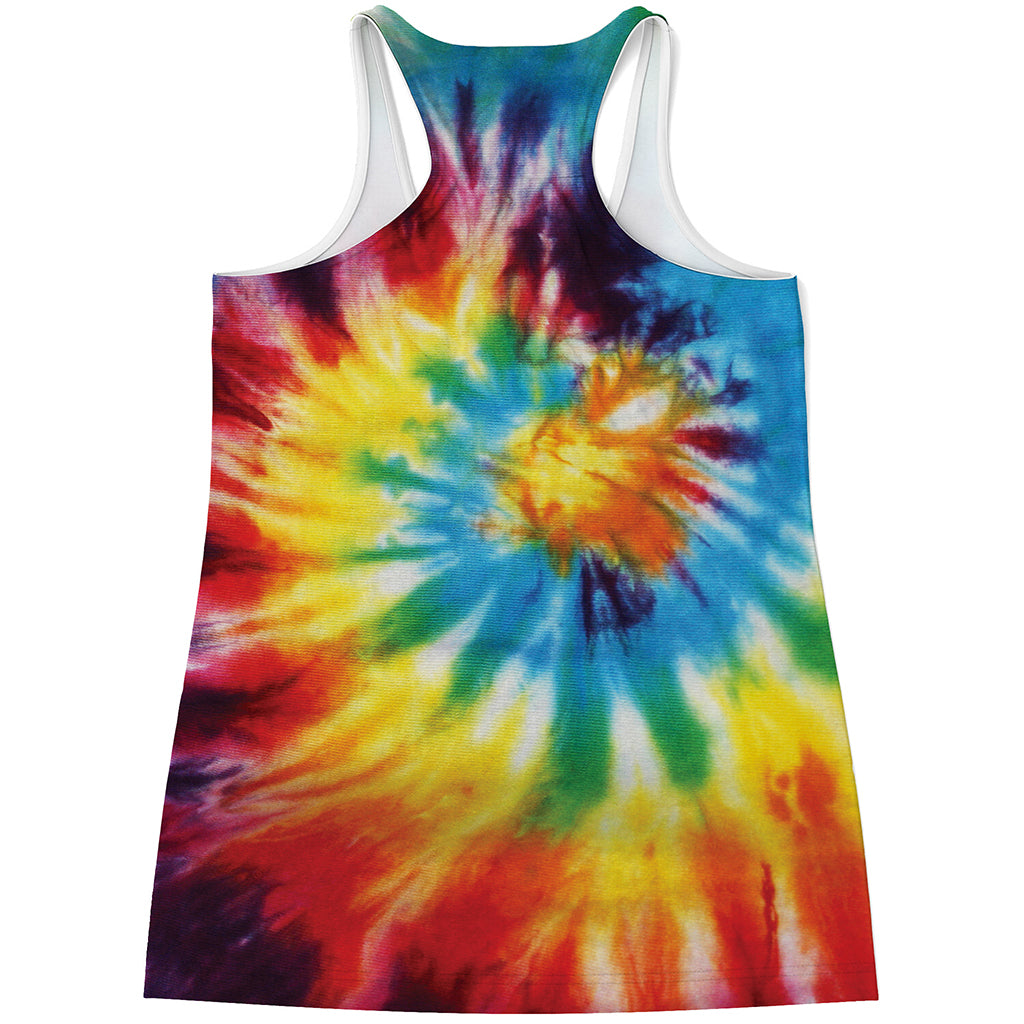 Colorful Tie Dye Print Women's Racerback Tank Top