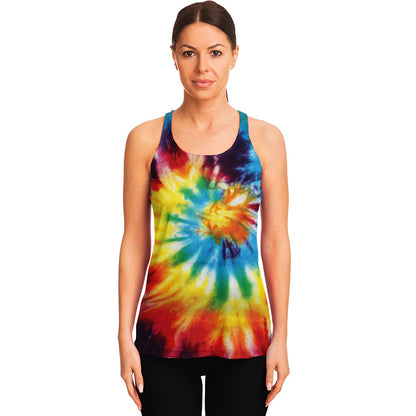 Colorful Tie Dye Print Women's Racerback Tank Top