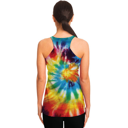 Colorful Tie Dye Print Women's Racerback Tank Top