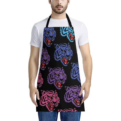 Colorful Tiger Head Pattern Print Apron