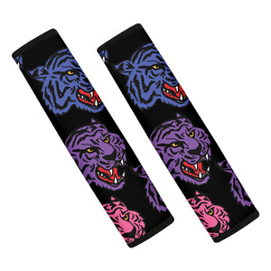 Colorful Tiger Head Pattern Print Car Seat Belt Covers