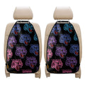 Colorful Tiger Head Pattern Print Car Seat Organizers