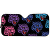 Colorful Tiger Head Pattern Print Car Sun Shade