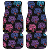 Colorful Tiger Head Pattern Print Front and Back Car Floor Mats