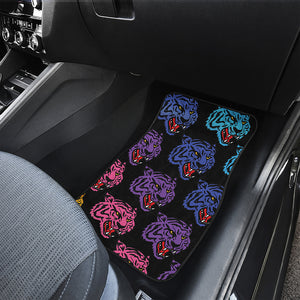 Colorful Tiger Head Pattern Print Front and Back Car Floor Mats