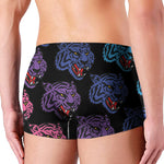 Colorful Tiger Head Pattern Print Men's Boxer Briefs