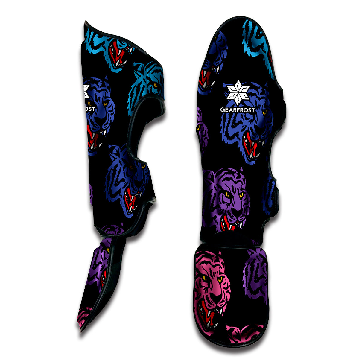 Colorful Tiger Head Pattern Print Muay Thai Shin Guard