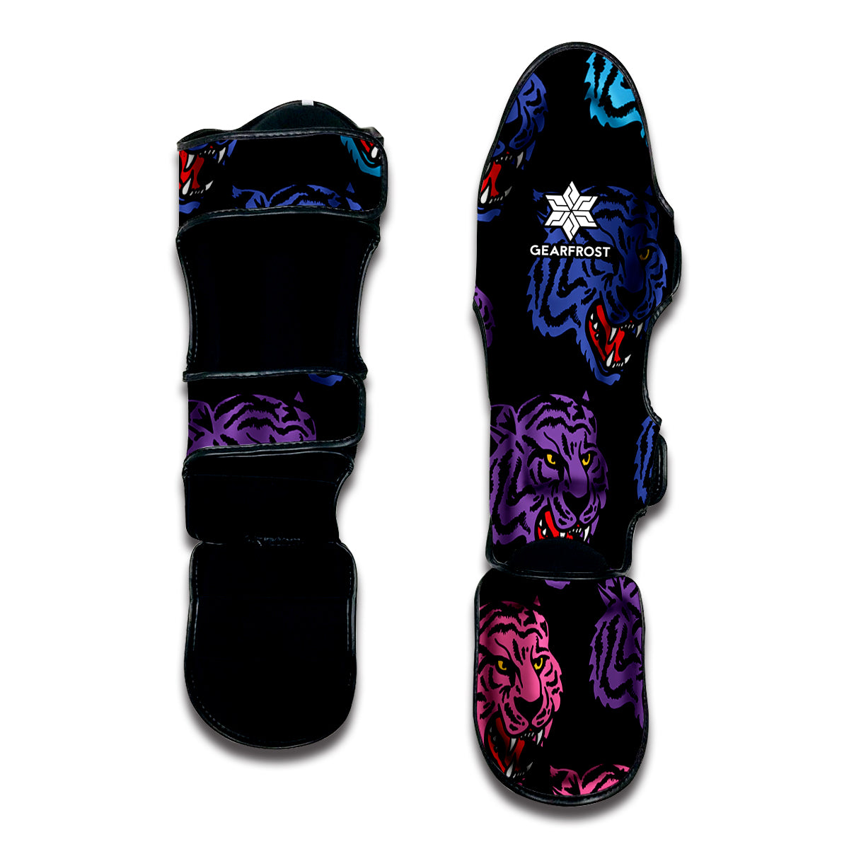 Colorful Tiger Head Pattern Print Muay Thai Shin Guard