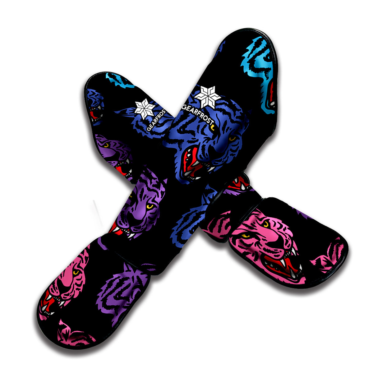 Colorful Tiger Head Pattern Print Muay Thai Shin Guard