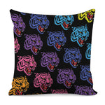 Colorful Tiger Head Pattern Print Pillow Cover