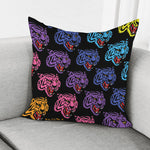 Colorful Tiger Head Pattern Print Pillow Cover