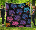 Colorful Tiger Head Pattern Print Quilt