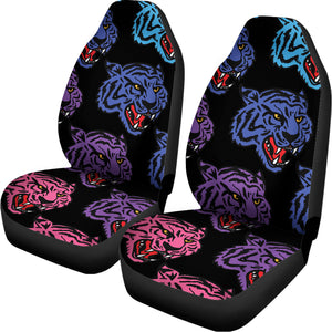 Colorful Tiger Head Pattern Print Universal Fit Car Seat Covers