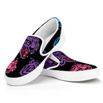 Colorful Tiger Head Pattern Print White Slip On Shoes