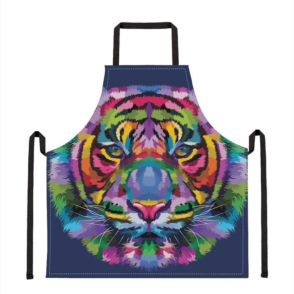 Colorful Tiger Portrait Print Apron