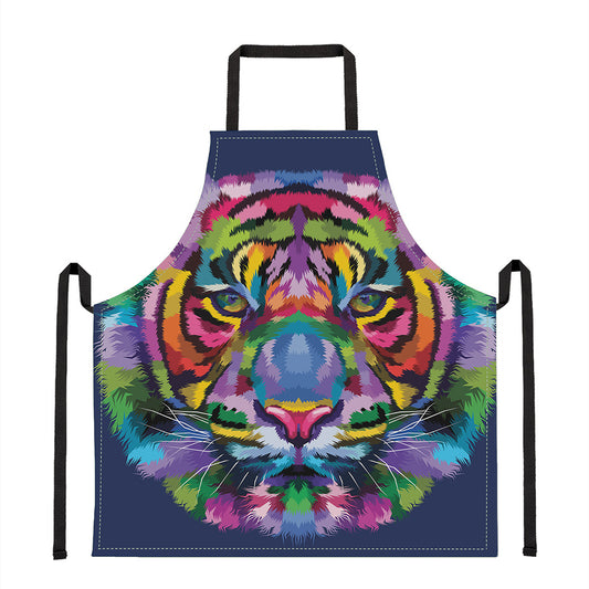 Colorful Tiger Portrait Print Apron