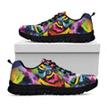 Colorful Tiger Portrait Print Black Running Shoes