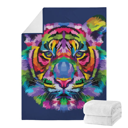 Colorful Tiger Portrait Print Blanket