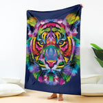 Colorful Tiger Portrait Print Blanket